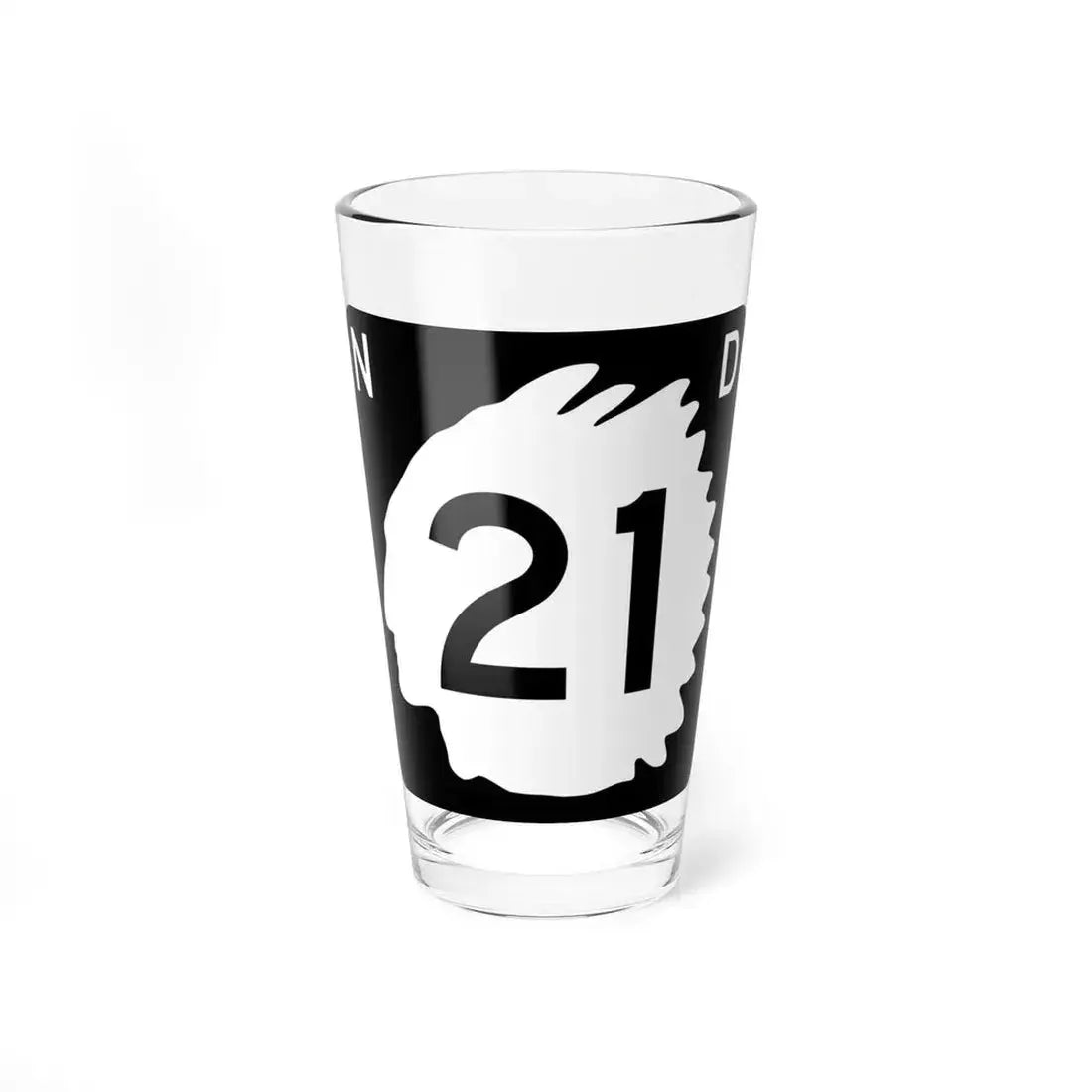 North Dakota 21 (North Dakota) (Road Sign) Pint Glass 16oz 16oz - Go Mug Yourself