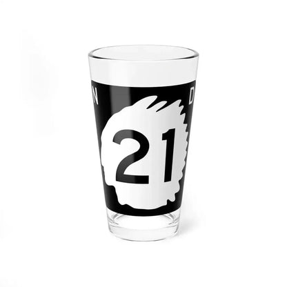 North Dakota 21 (North Dakota) (Road Sign) Pint Glass 16oz 16oz - Go Mug Yourself