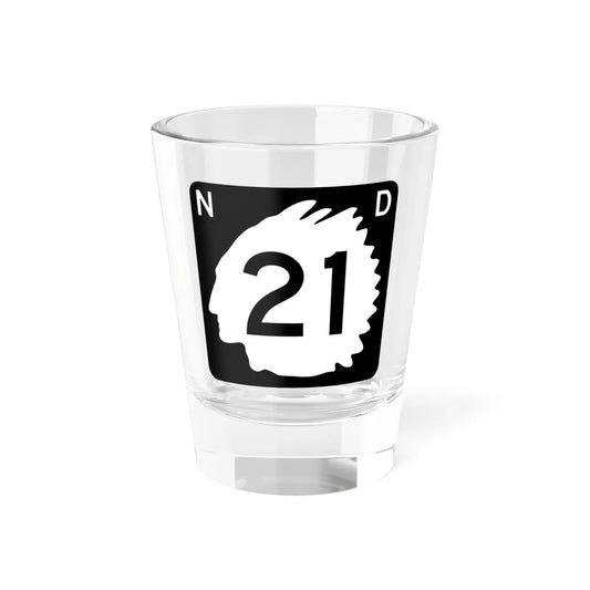 North Dakota 21 (North Dakota) (Road Sign) Shot Glass 1.5oz 1.5oz - Go Mug Yourself