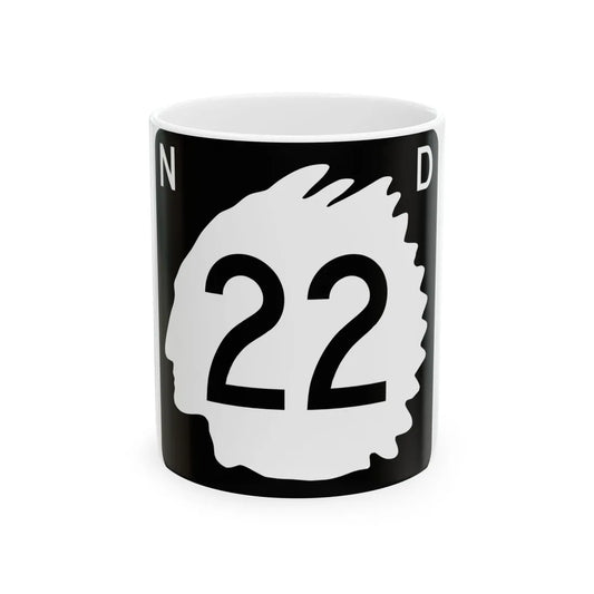 North Dakota 22 (North Dakota) (Road Sign) White Coffee Mug 11oz - Go Mug Yourself