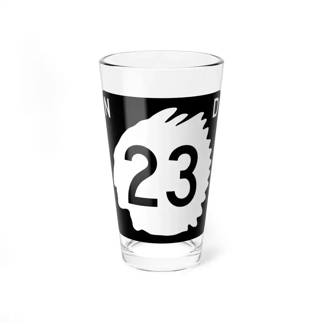 North Dakota 23 (North Dakota) (Road Sign) Pint Glass 16oz 16oz - Go Mug Yourself