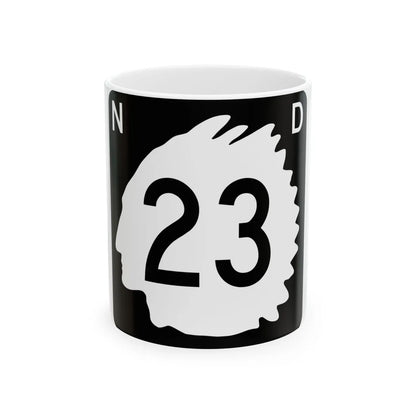 North Dakota 23 (North Dakota) (Road Sign) White Coffee Mug 11oz - Go Mug Yourself