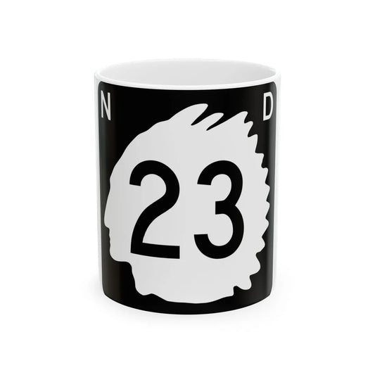North Dakota 23 (North Dakota) (Road Sign) White Coffee Mug 11oz - Go Mug Yourself