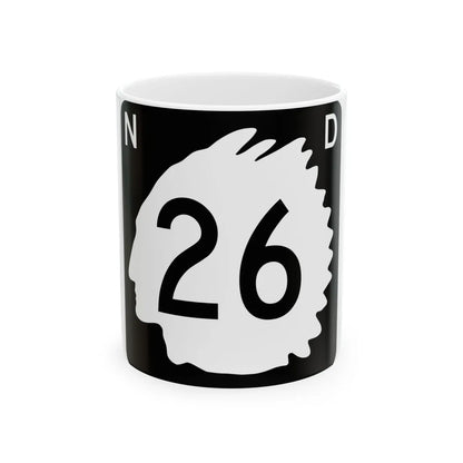 North Dakota 26 (North Dakota) (Road Sign) White Coffee Mug 11oz - Go Mug Yourself