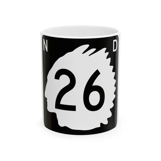 North Dakota 26 (North Dakota) (Road Sign) White Coffee Mug 11oz - Go Mug Yourself