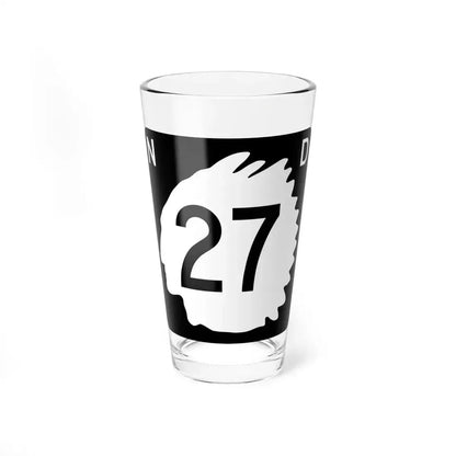 North Dakota 27 (North Dakota) (Road Sign) Pint Glass 16oz 16oz - Go Mug Yourself