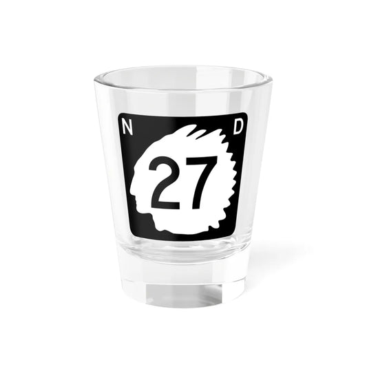 North Dakota 27 (North Dakota) (Road Sign) Shot Glass 1.5oz 1.5oz - Go Mug Yourself