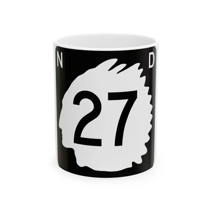 North Dakota 27 (North Dakota) (Road Sign) White Coffee Mug 11oz - Go Mug Yourself
