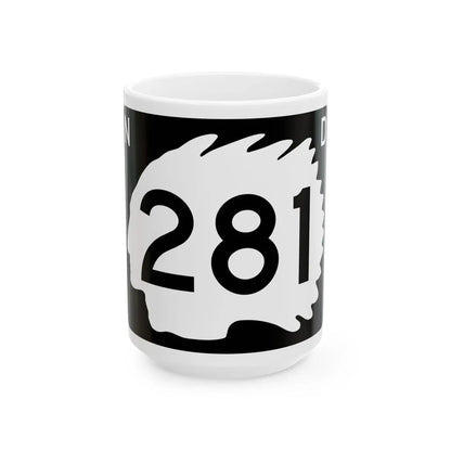 North Dakota 281 (North Dakota) (Road Sign) White Coffee Mug 15oz - Go Mug Yourself