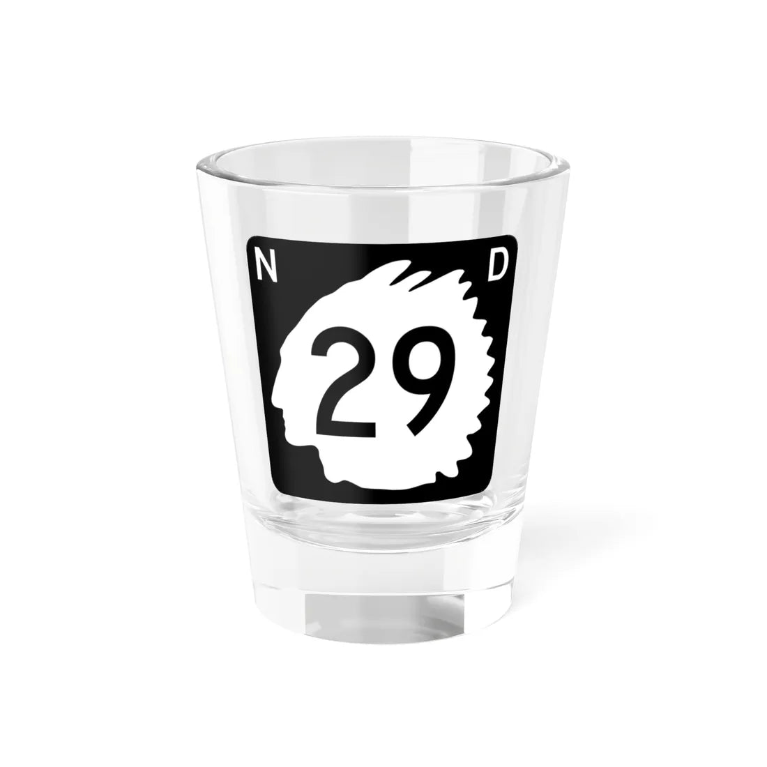 North Dakota 29 (North Dakota) (Road Sign) Shot Glass 1.5oz 1.5oz - Go Mug Yourself