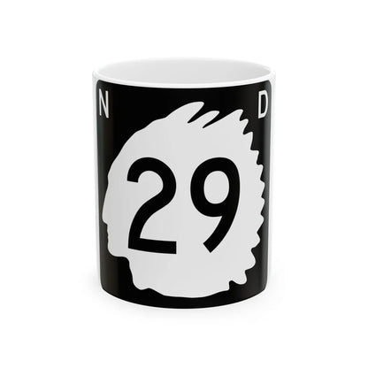 North Dakota 29 (North Dakota) (Road Sign) White Coffee Mug 11oz - Go Mug Yourself