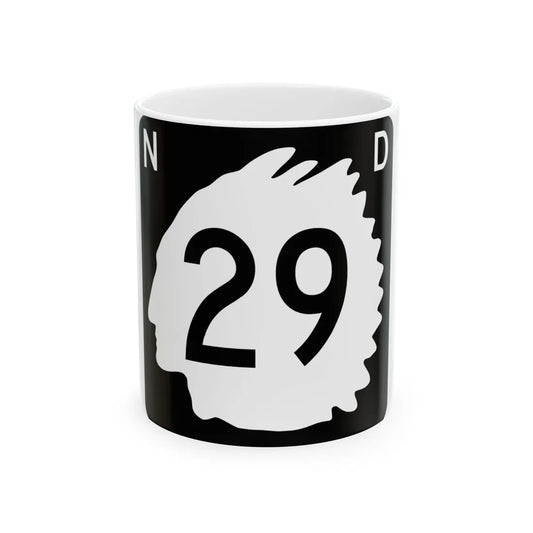 North Dakota 29 (North Dakota) (Road Sign) White Coffee Mug 11oz - Go Mug Yourself
