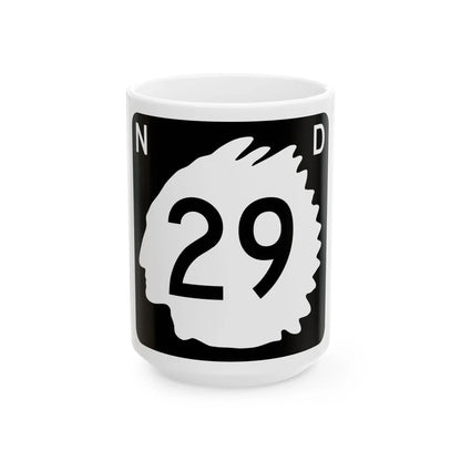 North Dakota 29 (North Dakota) (Road Sign) White Coffee Mug 15oz - Go Mug Yourself