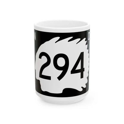 North Dakota 294 (North Dakota) (Road Sign) White Coffee Mug 15oz - Go Mug Yourself