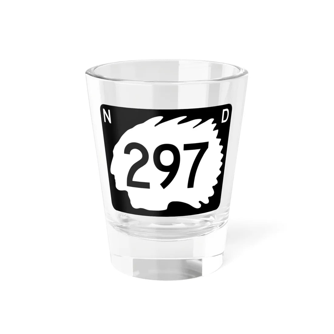 North Dakota 297 (North Dakota) (Road Sign) Shot Glass 1.5oz 1.5oz - Go Mug Yourself