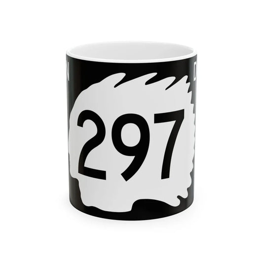 North Dakota 297 (North Dakota) (Road Sign) White Coffee Mug 11oz - Go Mug Yourself