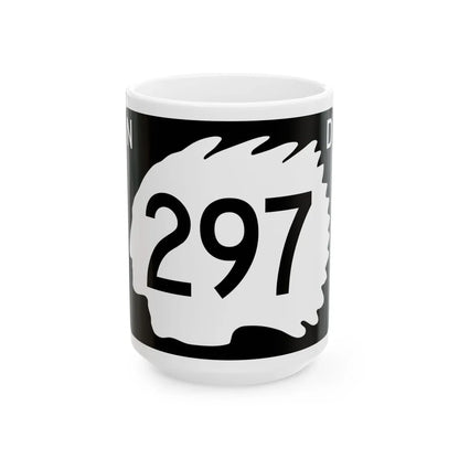 North Dakota 297 (North Dakota) (Road Sign) White Coffee Mug 15oz - Go Mug Yourself