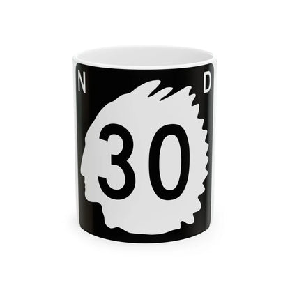 North Dakota 30 (North Dakota) (Road Sign) White Coffee Mug 11oz - Go Mug Yourself