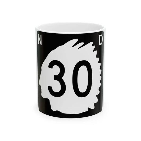 North Dakota 30 (North Dakota) (Road Sign) White Coffee Mug 11oz - Go Mug Yourself