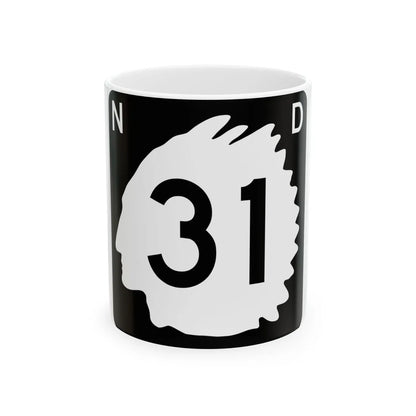 North Dakota 31 (North Dakota) (Road Sign) White Coffee Mug 11oz - Go Mug Yourself