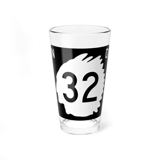 North Dakota 32 (North Dakota) (Road Sign) Pint Glass 16oz 16oz - Go Mug Yourself