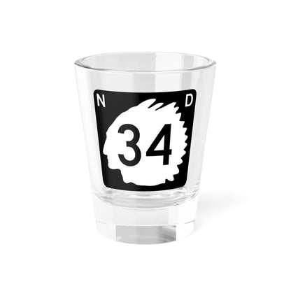 North Dakota 34 (North Dakota) (Road Sign) Shot Glass 1.5oz 1.5oz - Go Mug Yourself