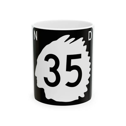 North Dakota 35 (North Dakota) (Road Sign) White Coffee Mug 11oz - Go Mug Yourself