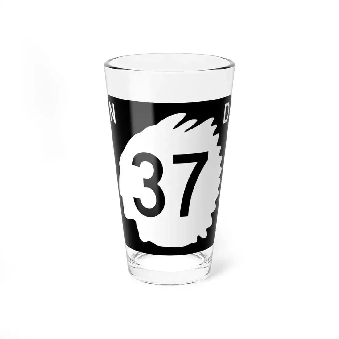 North Dakota 37 (North Dakota) (Road Sign) Pint Glass 16oz 16oz - Go Mug Yourself
