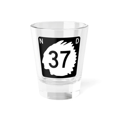 North Dakota 37 (North Dakota) (Road Sign) Shot Glass 1.5oz 1.5oz - Go Mug Yourself