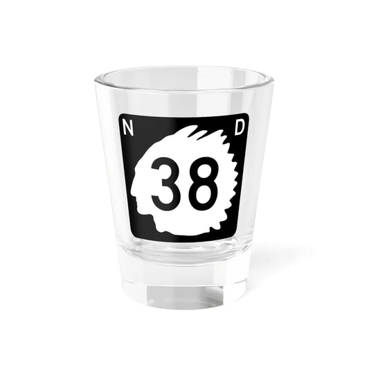 North Dakota 38 (North Dakota) (Road Sign) Shot Glass 1.5oz 1.5oz - Go Mug Yourself