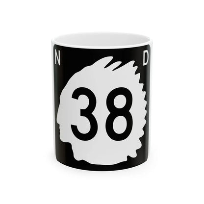 North Dakota 38 (North Dakota) (Road Sign) White Coffee Mug 11oz - Go Mug Yourself