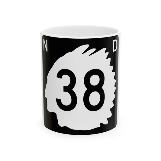North Dakota 38 (North Dakota) (Road Sign) White Coffee Mug 11oz - Go Mug Yourself