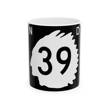 North Dakota 39 (North Dakota) (Road Sign) White Coffee Mug 11oz - Go Mug Yourself
