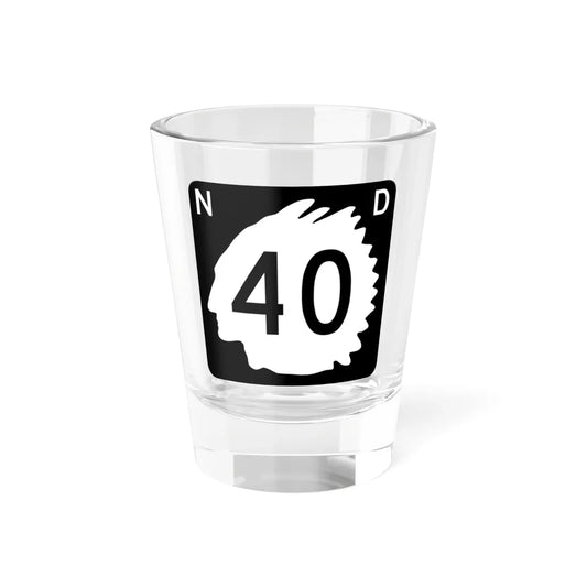 North Dakota 40 (North Dakota) (Road Sign) Shot Glass 1.5oz 1.5oz - Go Mug Yourself