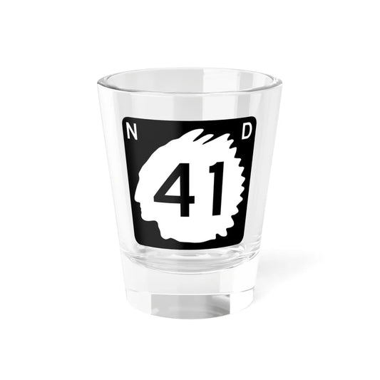 North Dakota 41 (North Dakota) (Road Sign) Shot Glass 1.5oz 1.5oz - Go Mug Yourself