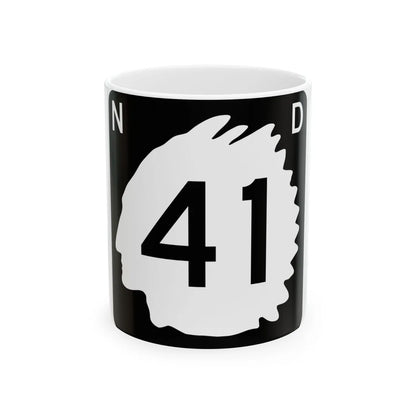 North Dakota 41 (North Dakota) (Road Sign) White Coffee Mug 11oz - Go Mug Yourself
