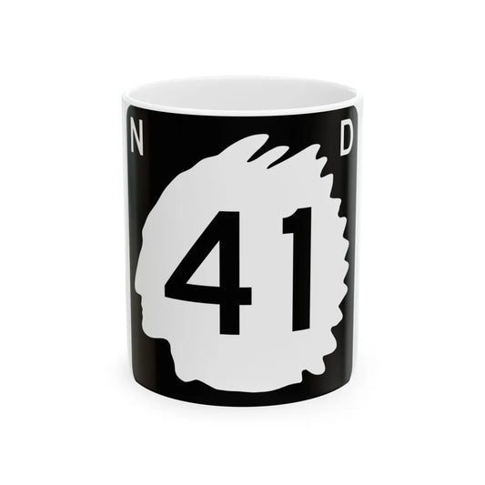 North Dakota 41 (North Dakota) (Road Sign) White Coffee Mug 11oz - Go Mug Yourself