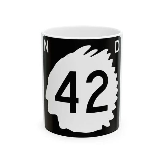 North Dakota 42 (North Dakota) (Road Sign) White Coffee Mug 11oz - Go Mug Yourself