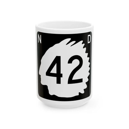 North Dakota 42 (North Dakota) (Road Sign) White Coffee Mug 15oz - Go Mug Yourself