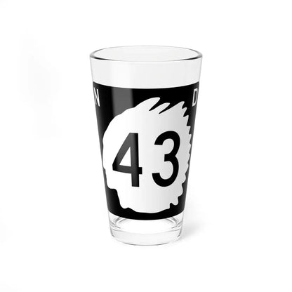 North Dakota 43 (North Dakota) (Road Sign) Pint Glass 16oz 16oz - Go Mug Yourself