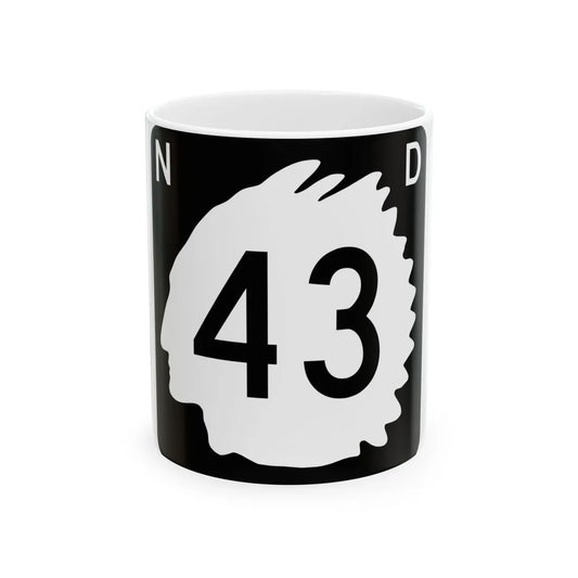 North Dakota 43 (North Dakota) (Road Sign) White Coffee Mug 11oz - Go Mug Yourself