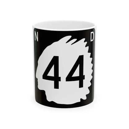 North Dakota 44 (North Dakota) (Road Sign) White Coffee Mug 11oz - Go Mug Yourself