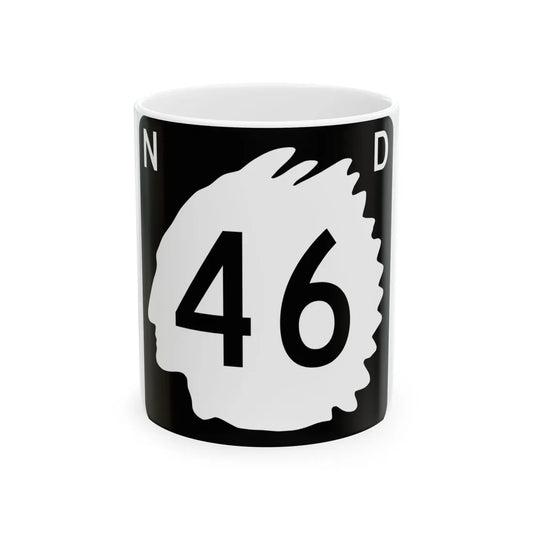 North Dakota 46 (North Dakota) (Road Sign) White Coffee Mug 11oz - Go Mug Yourself