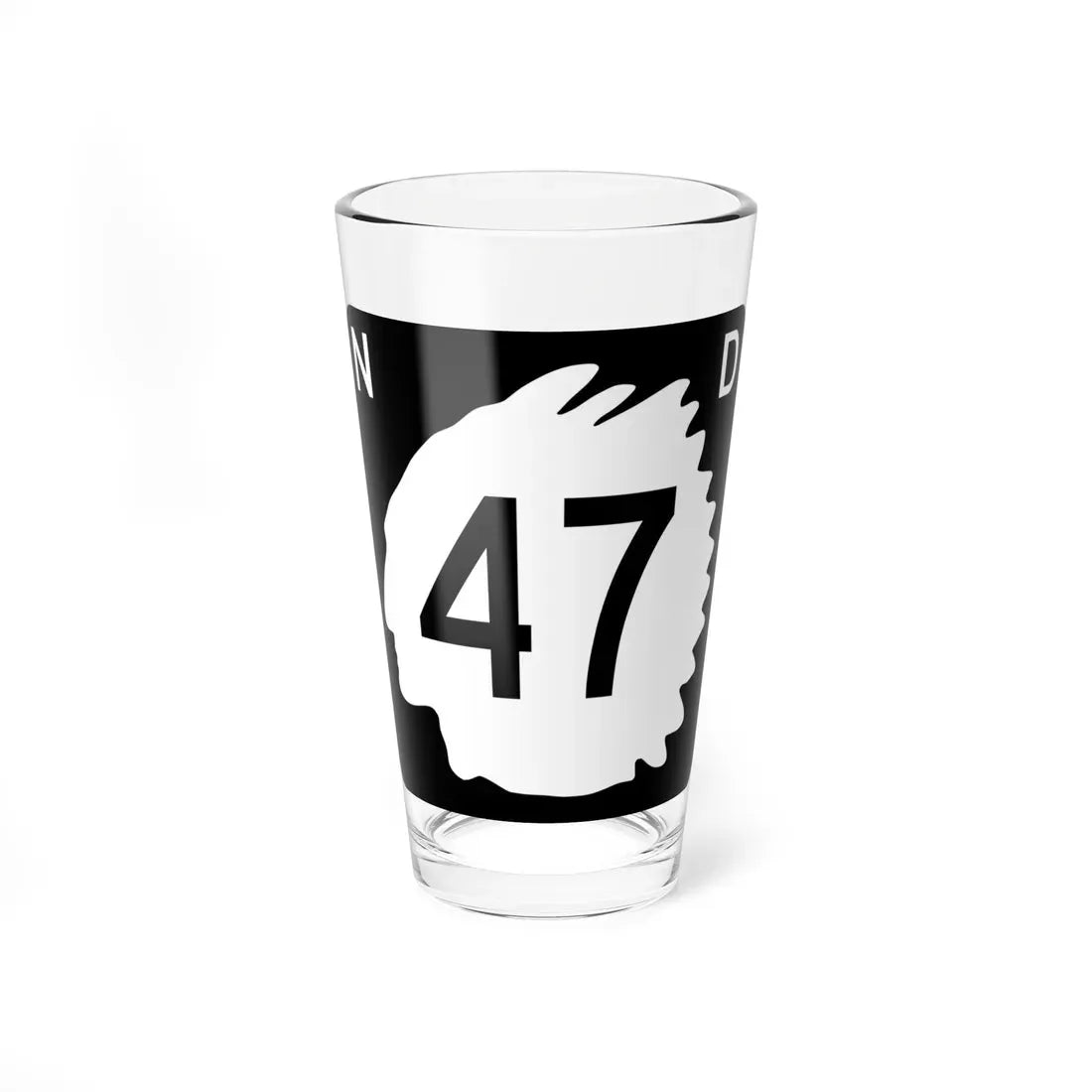 North Dakota 47 (North Dakota) (Road Sign) Pint Glass 16oz 16oz - Go Mug Yourself