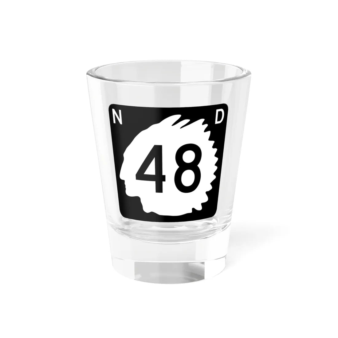 North Dakota 48 (North Dakota) (Road Sign) Shot Glass 1.5oz 1.5oz - Go Mug Yourself
