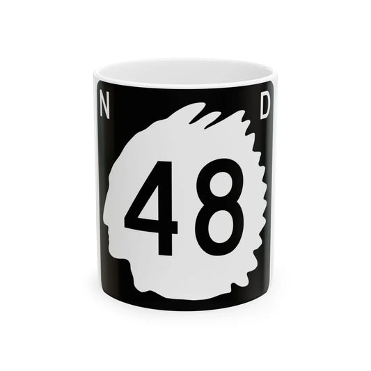 North Dakota 48 (North Dakota) (Road Sign) White Coffee Mug 11oz - Go Mug Yourself