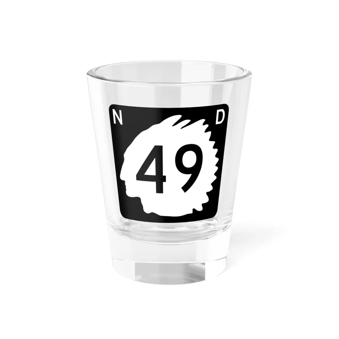 North Dakota 49 (North Dakota) (Road Sign) Shot Glass 1.5oz 1.5oz - Go Mug Yourself