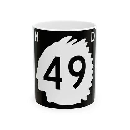 North Dakota 49 (North Dakota) (Road Sign) White Coffee Mug 11oz - Go Mug Yourself