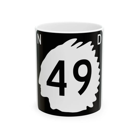 North Dakota 49 (North Dakota) (Road Sign) White Coffee Mug 11oz - Go Mug Yourself