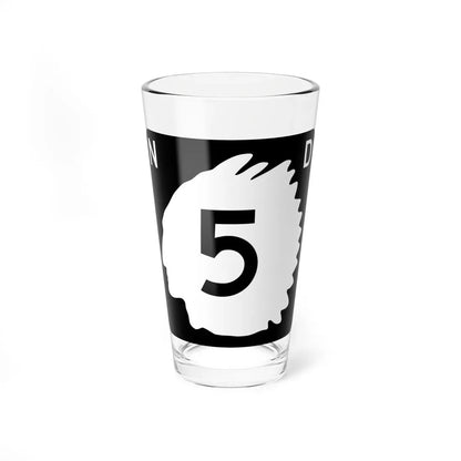 North Dakota 5 (North Dakota) (Road Sign) Pint Glass 16oz 16oz - Go Mug Yourself